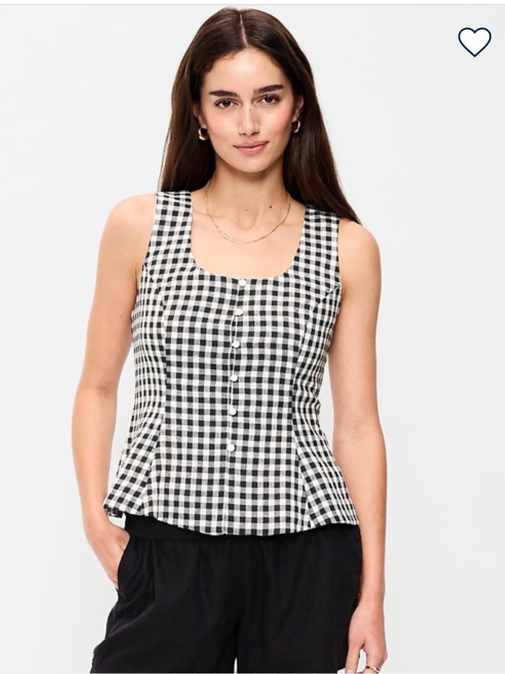 Old navy ghingham top size M